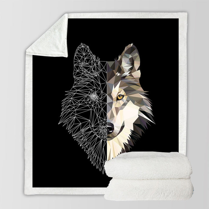 Artistic Wolf Mens Sherpa Blankets