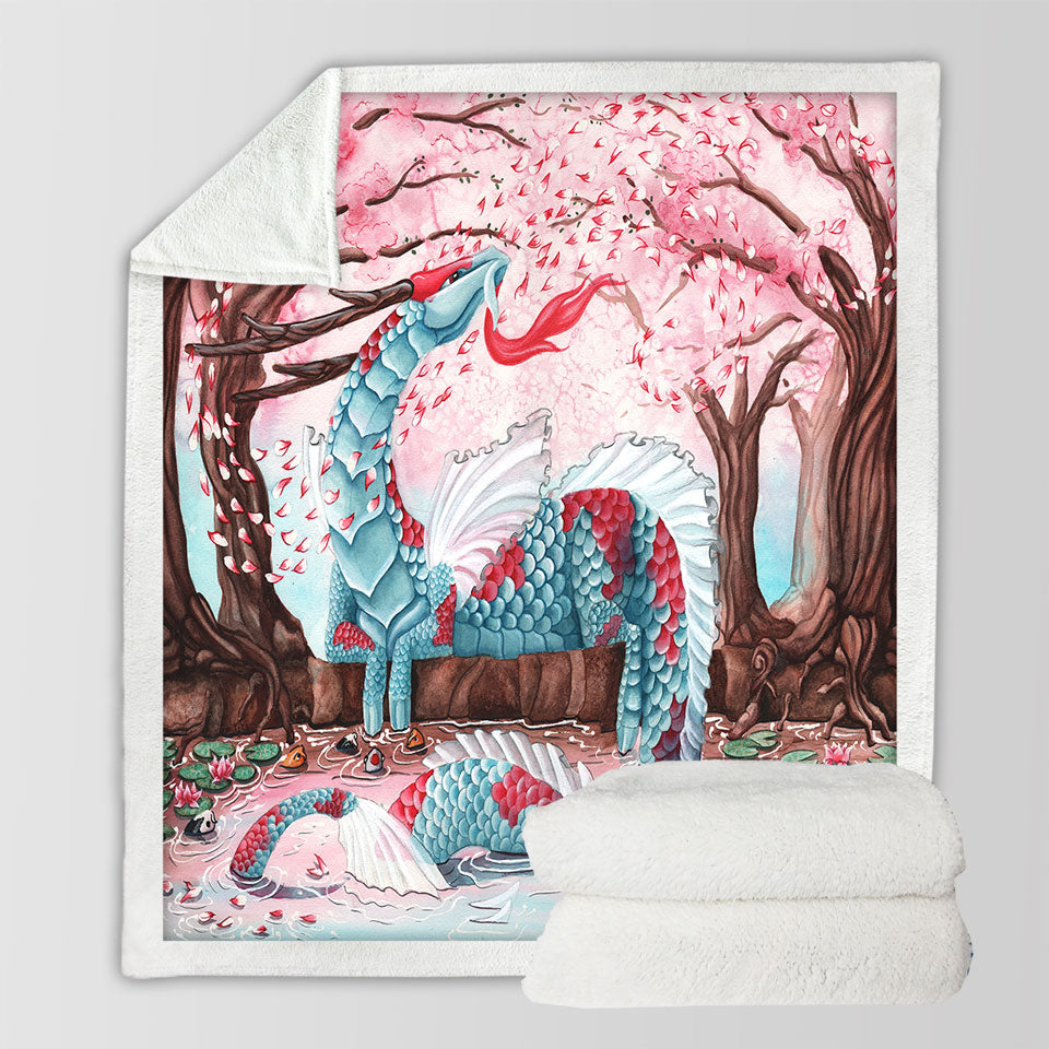 products/Artwork-Cherry-Blossom-Breeze-Japanese-Dragon-Throws-for-Cool-Apartment