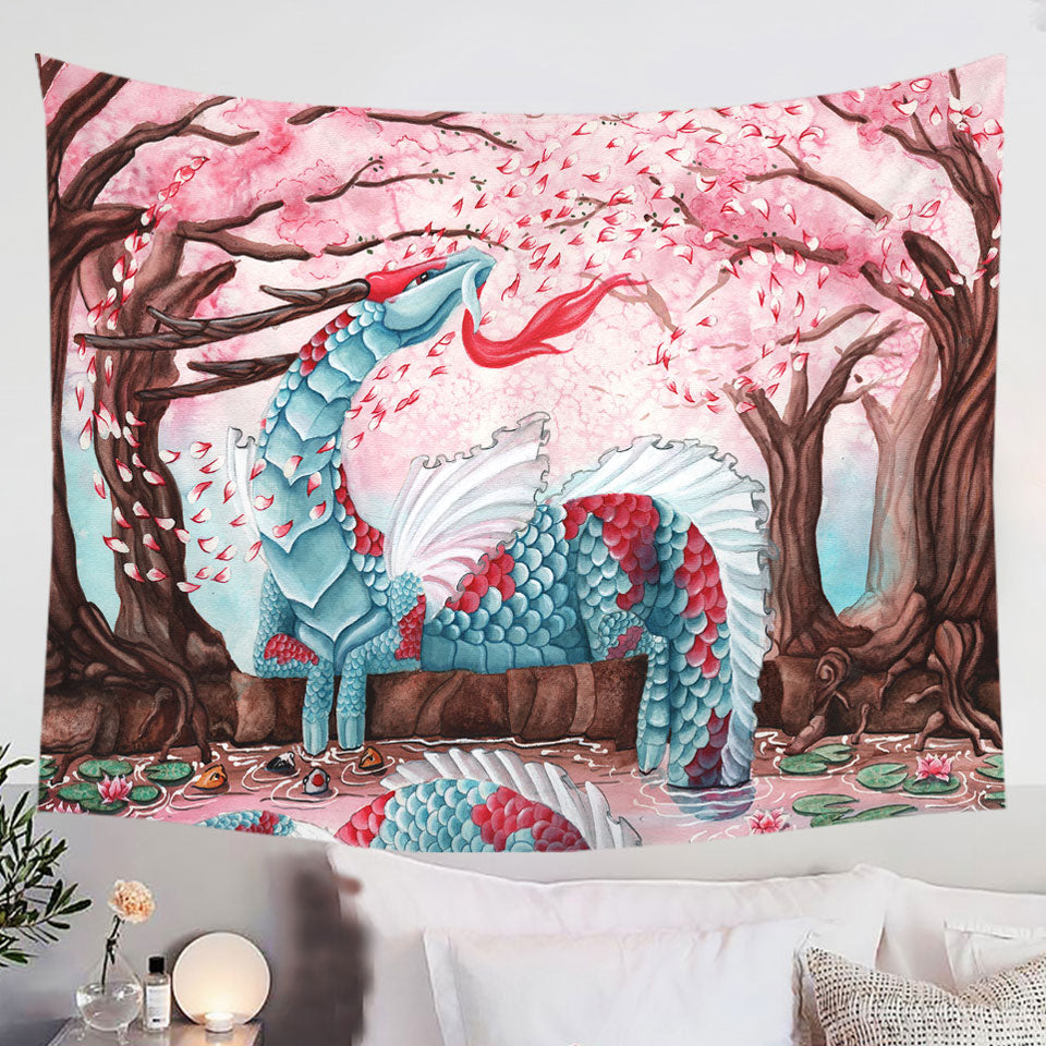Artwork-Cherry-Blossom-Breeze-Japanese-Dragon-Wall-Decor-for-Cool-Apartment