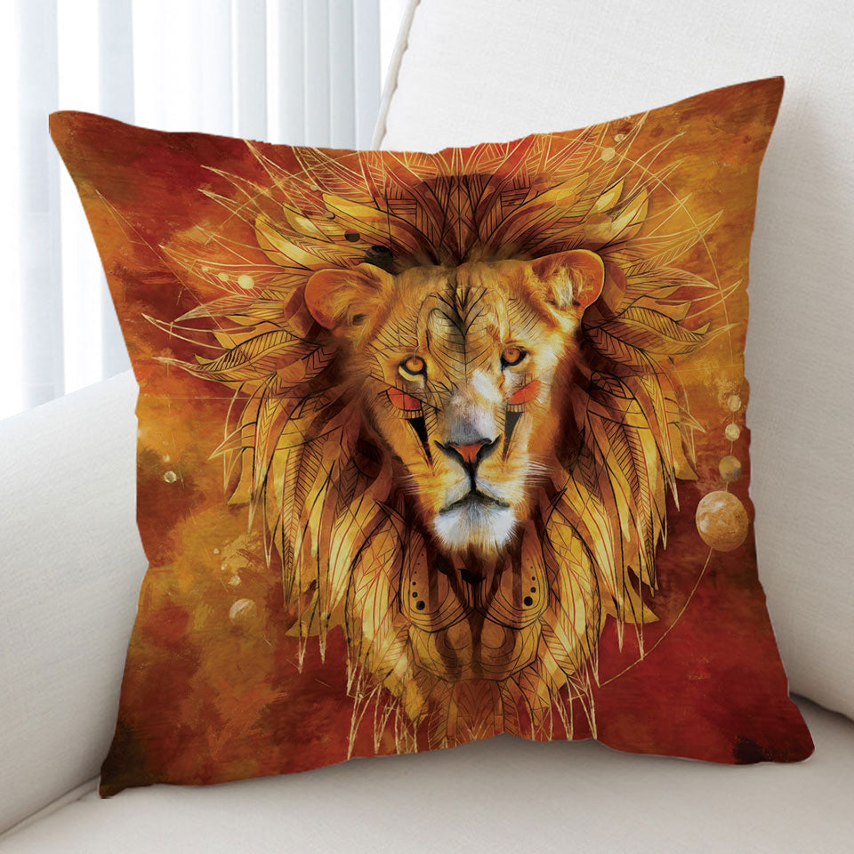 Attractive Lion Chief Cushion Cover