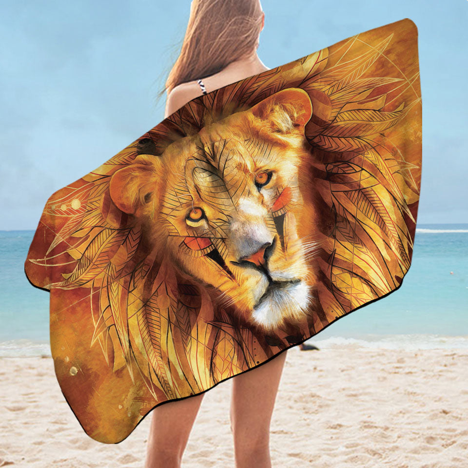 Attractive Lion Chief Lightweight Beach Towel