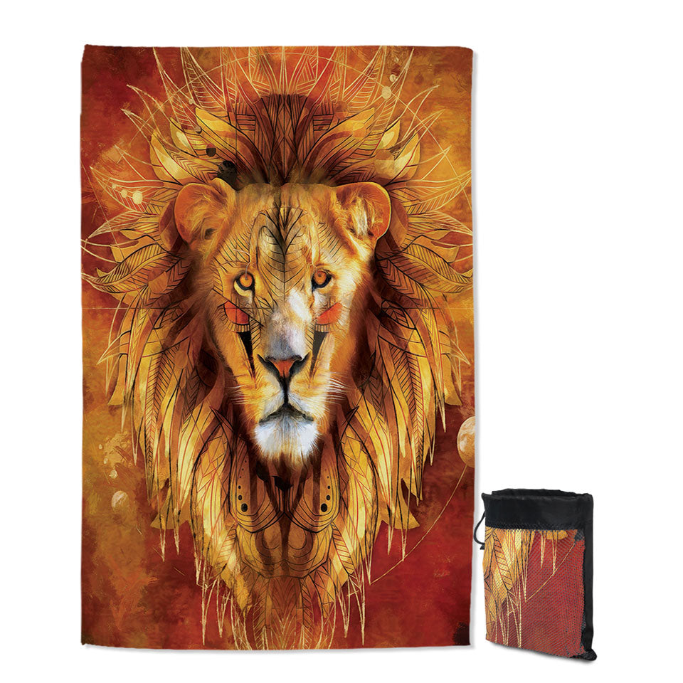 Attractive Lion Chief Microfiber Beach Towel For Travel