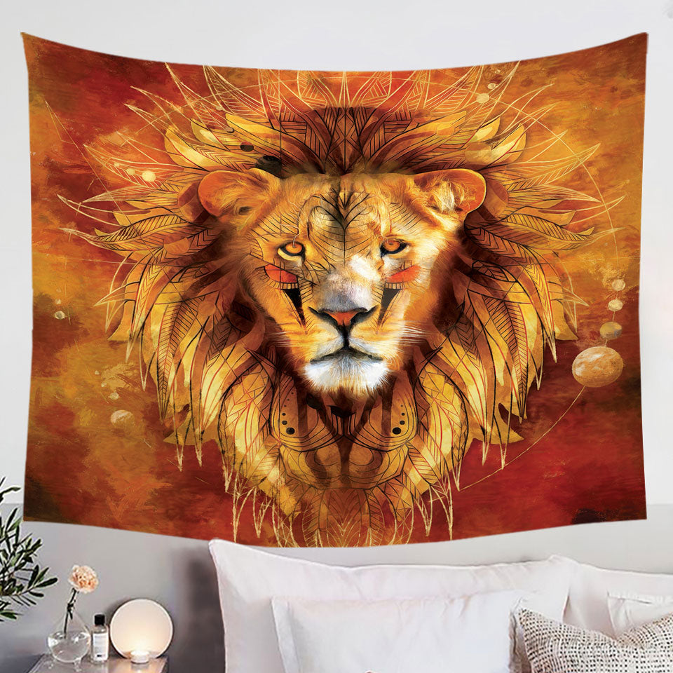 Attractive Lion Chief Wall Decor Tapestry