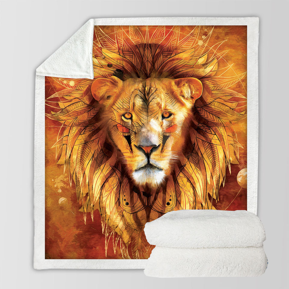 Attractive Lion Lightweight Blankets