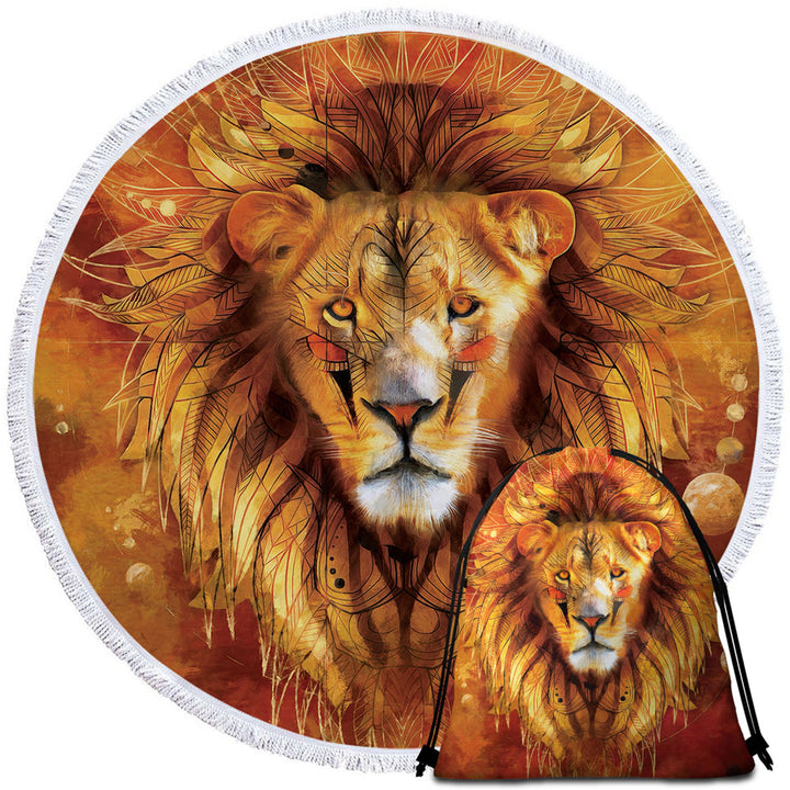 Attractive Lion Round Towel