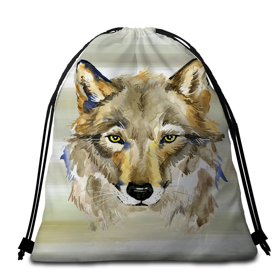 Attractive Painted Wolf Beach Towel Pack