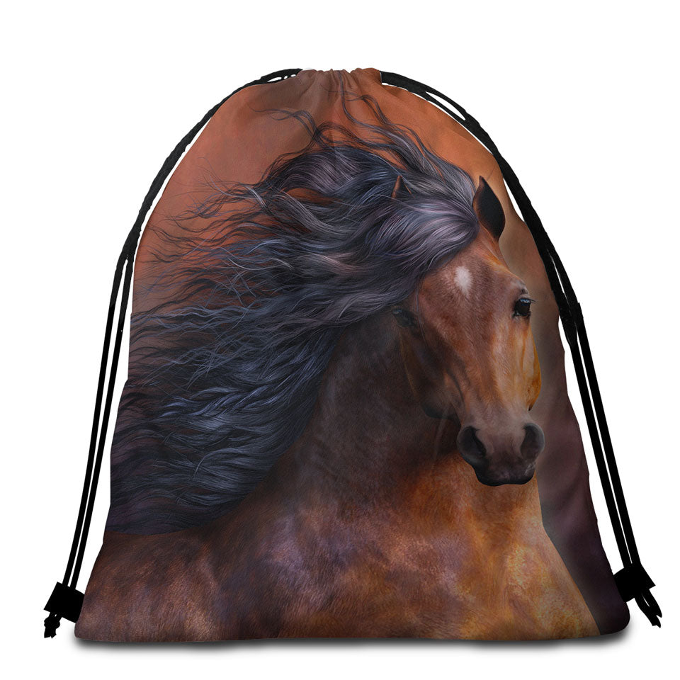 Attractive Refined Brown Chestnut Horse the Morgan Horse Beach Bags and Towels