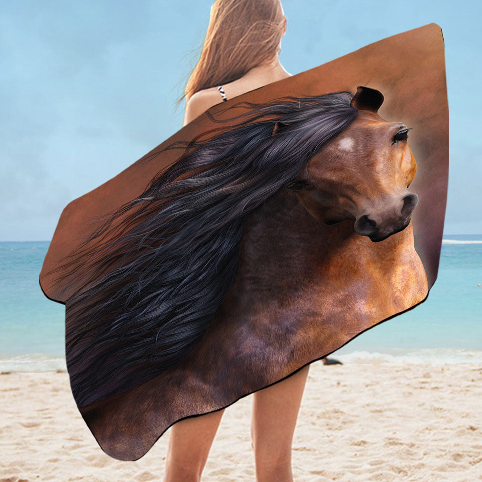 Attractive Refined Brown Chestnut Horse the Morgan Horse Microfiber Beach Towel