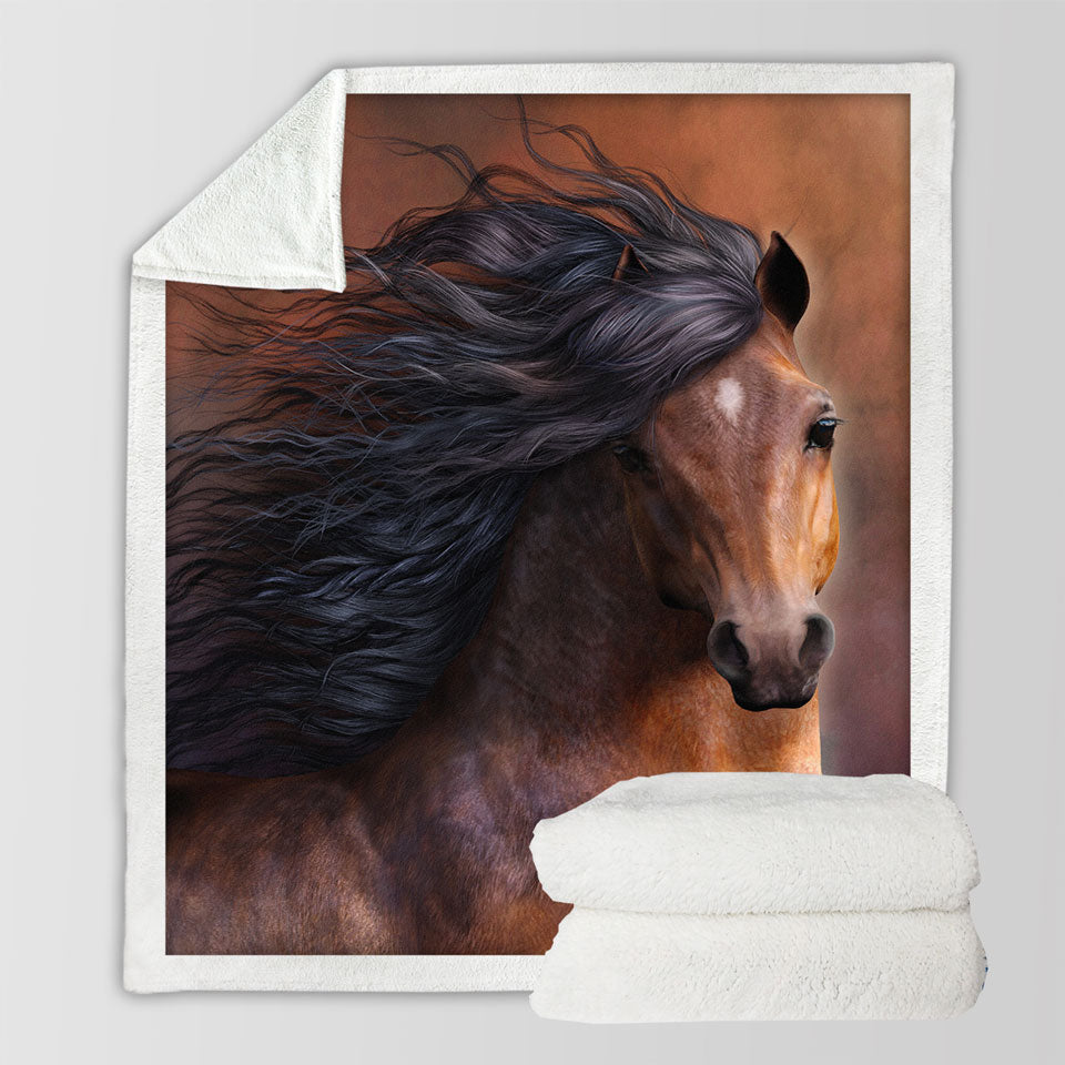 products/Attractive-Refined-Brown-Chestnut-Horse-the-Morgan-Horse-Sherpa-Blanket