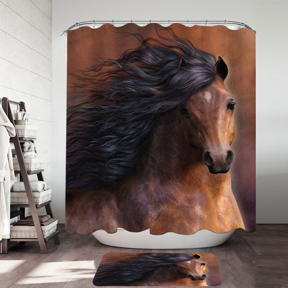 Attractive Refined Brown Chestnut Horse the Morgan Horse Shower Curtain