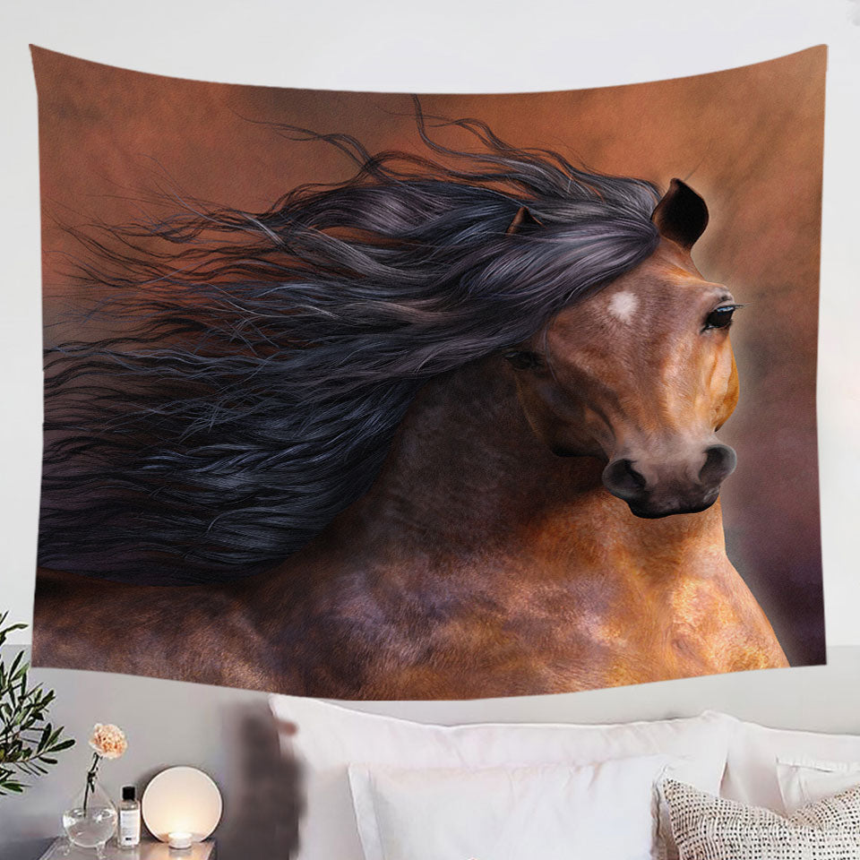 Attractive-Refined-Brown-Chestnut-Horse-the-Morgan-Horse-Tapestry