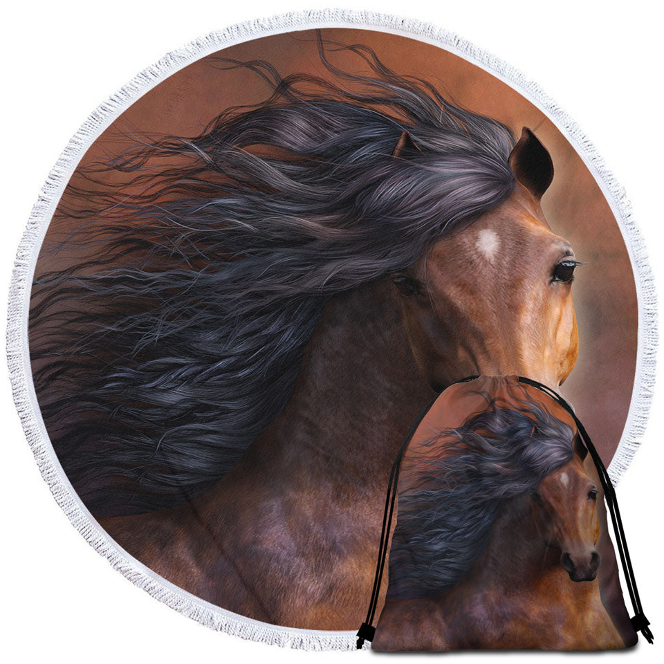 Attractive Refined Brown Chestnut Horse the Morgan Horse Travel Beach Towel