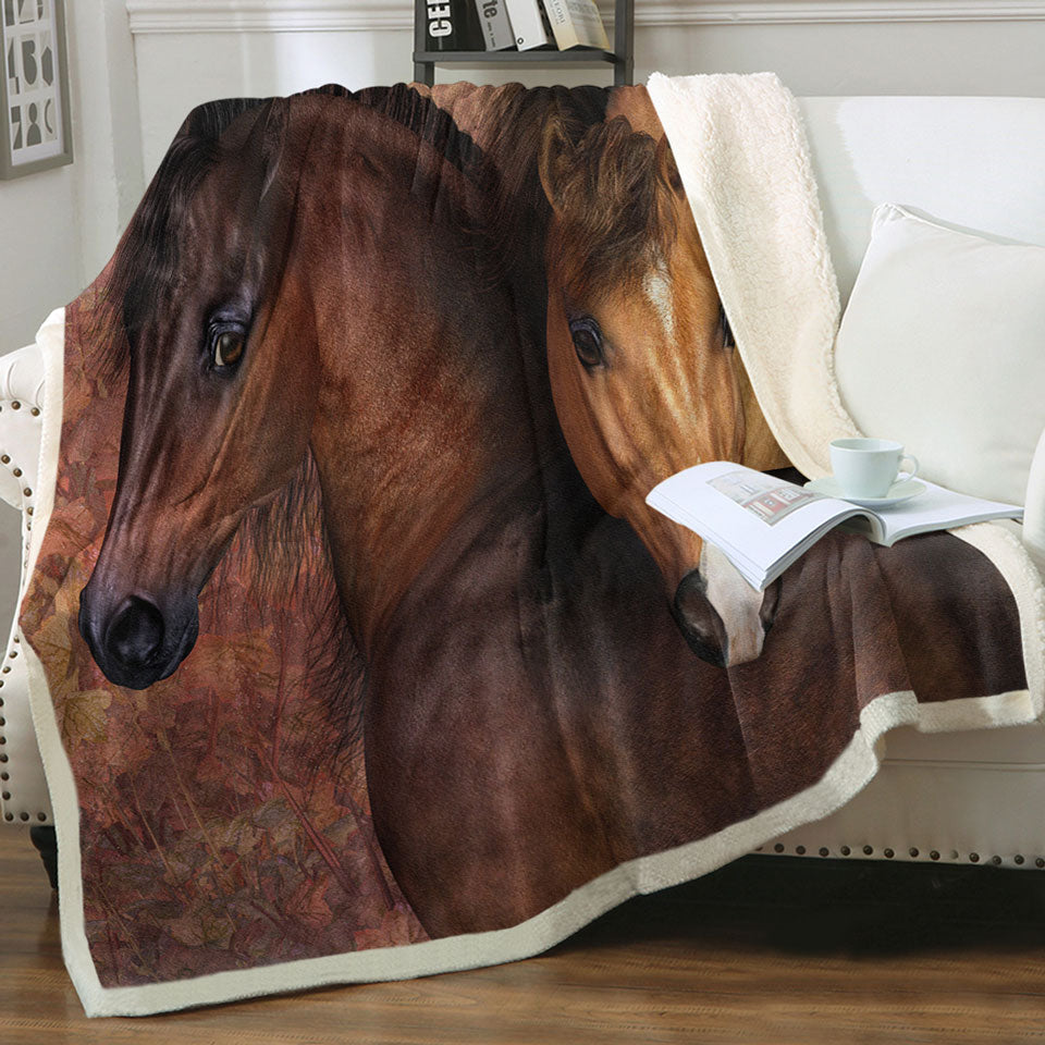products/Autumn-Colors-Throws-Two-Cute-Horses-Art