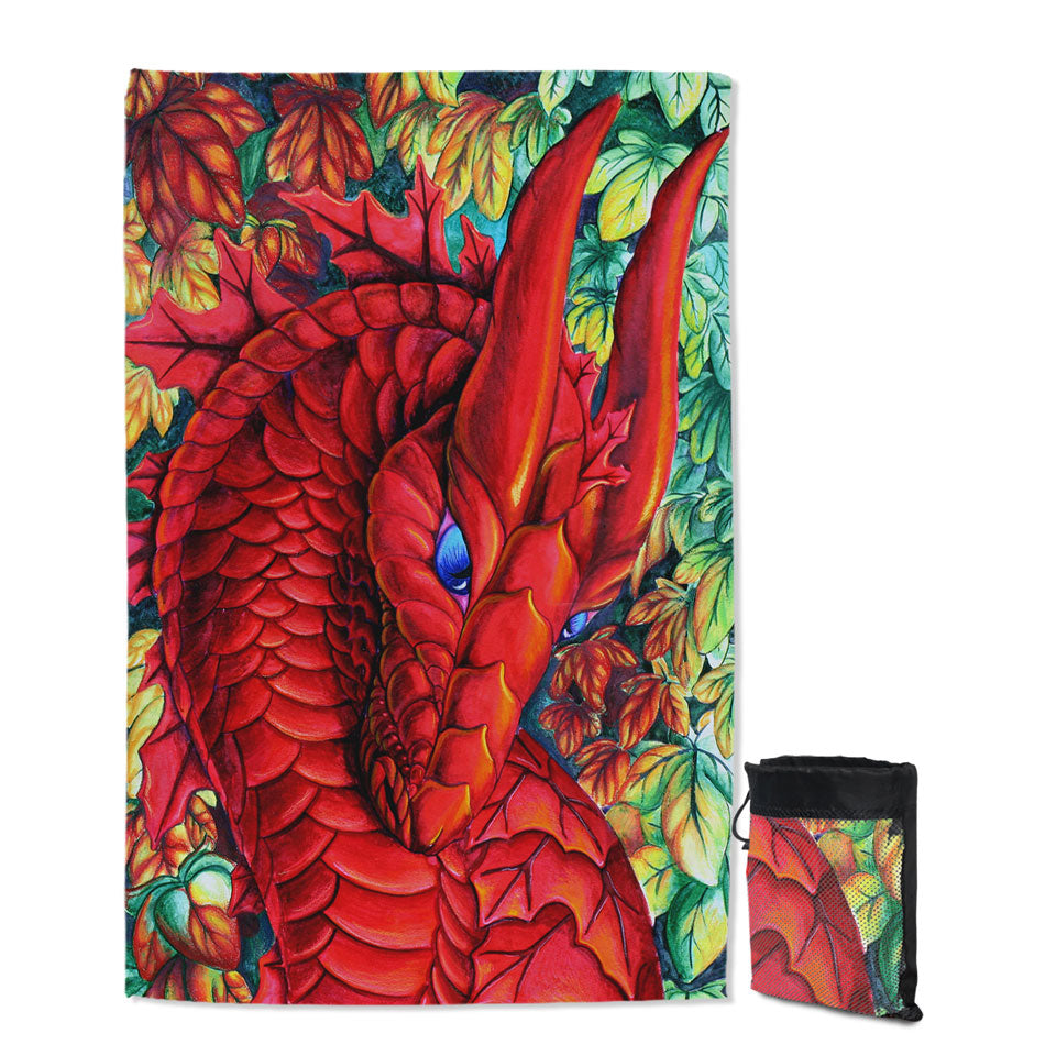 Autumn Leaves and Red Dragon Cool Microfiber Towels For Travel