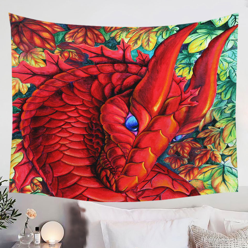 Autumn-Leaves-and-Red-Dragon-Tapestry-Wall-Decor