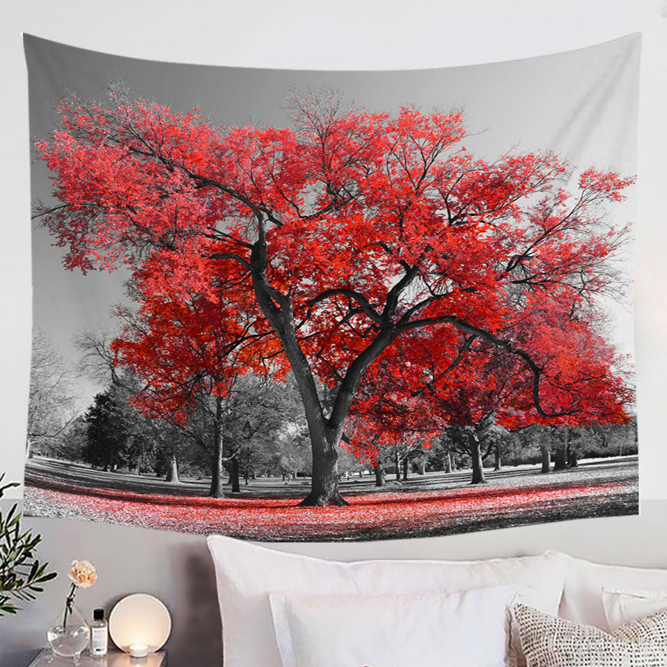 Autumn Wall Decor Red Tree