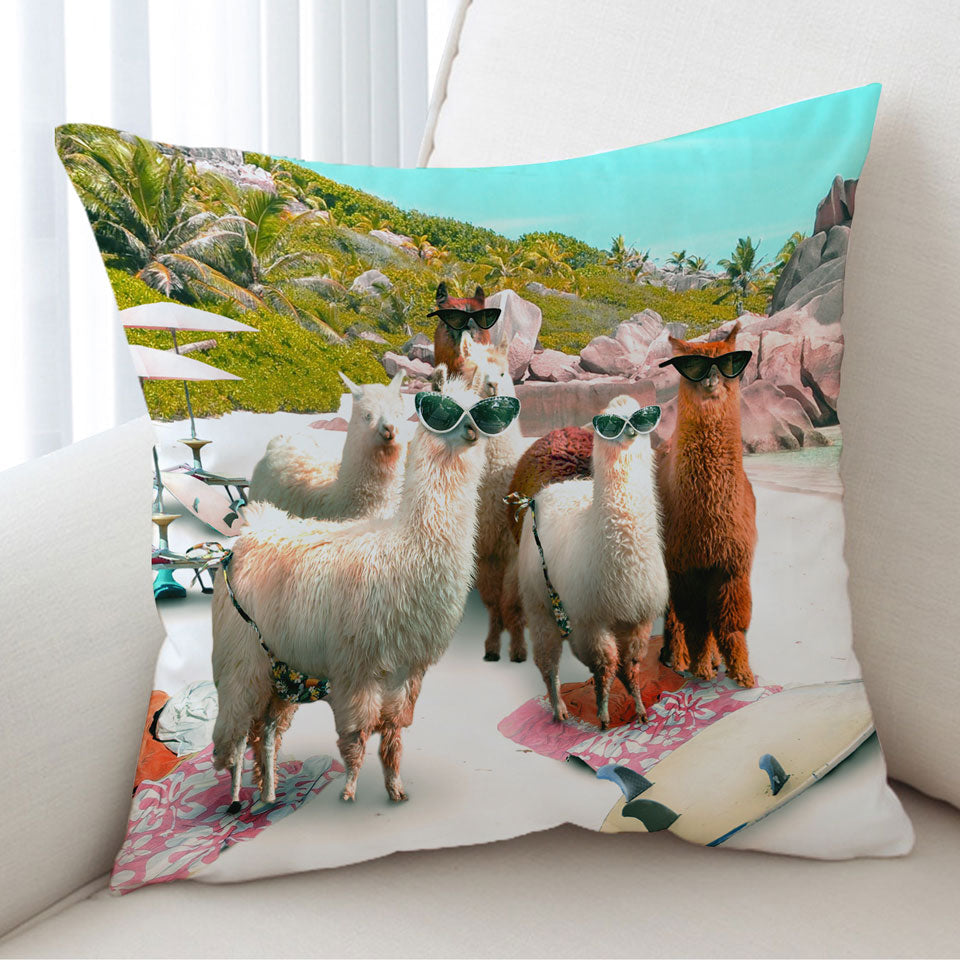 Awesome Funny Sunglasses Llamas Cushions