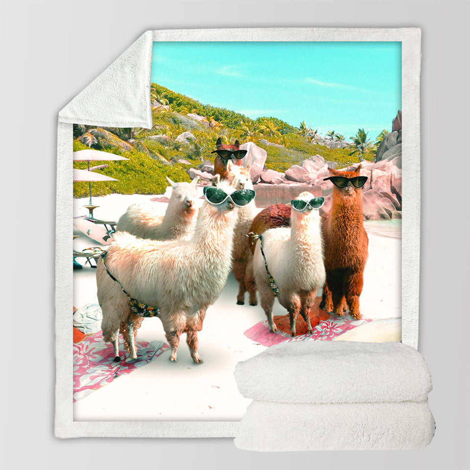 products/Awesome-Funny-Sunglasses-Llamas-Throw-Blanket