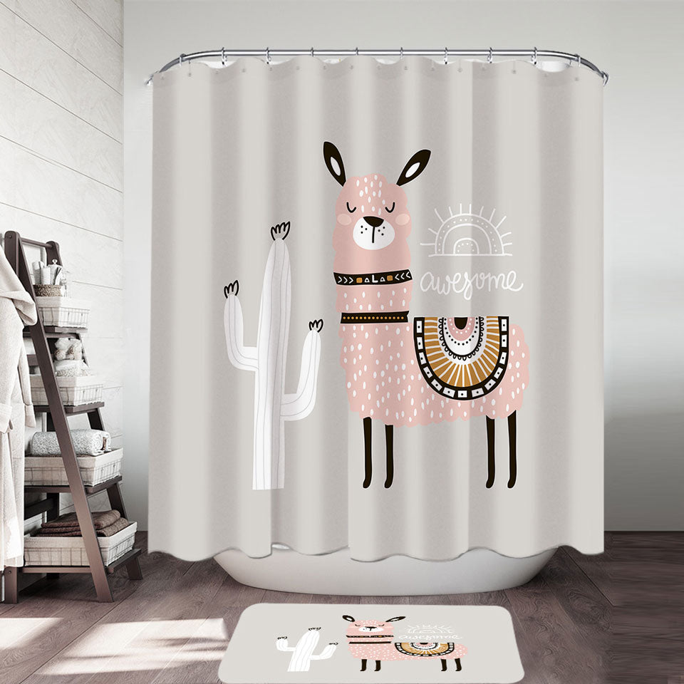 Awesome Llama Shower Curtain