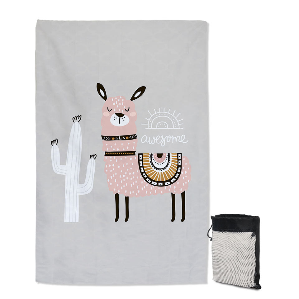 Awesome Llama Travel Beach Towel