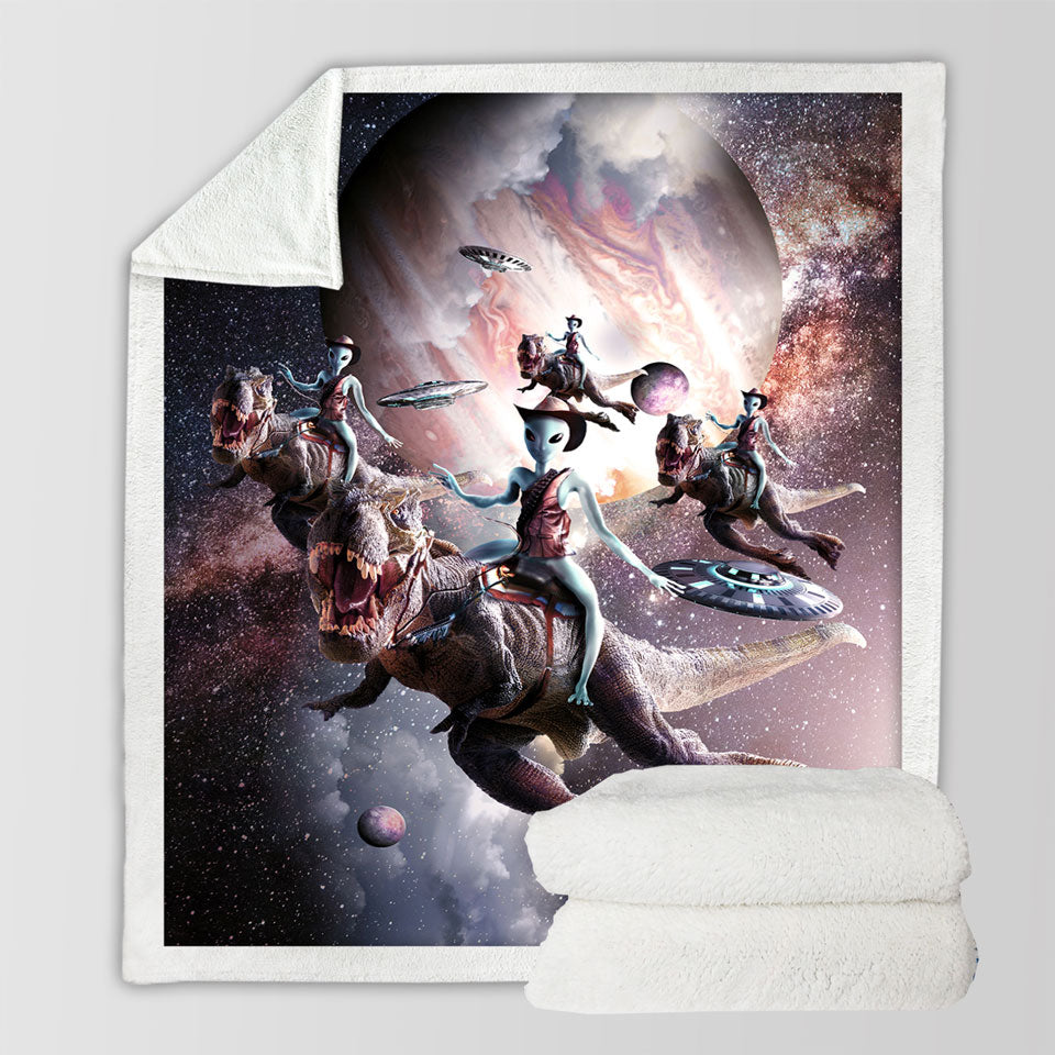 products/Awesome-Sherpa-Blanket-with-Cool-Art-Alien-Riding-Dinosaur-in-Space