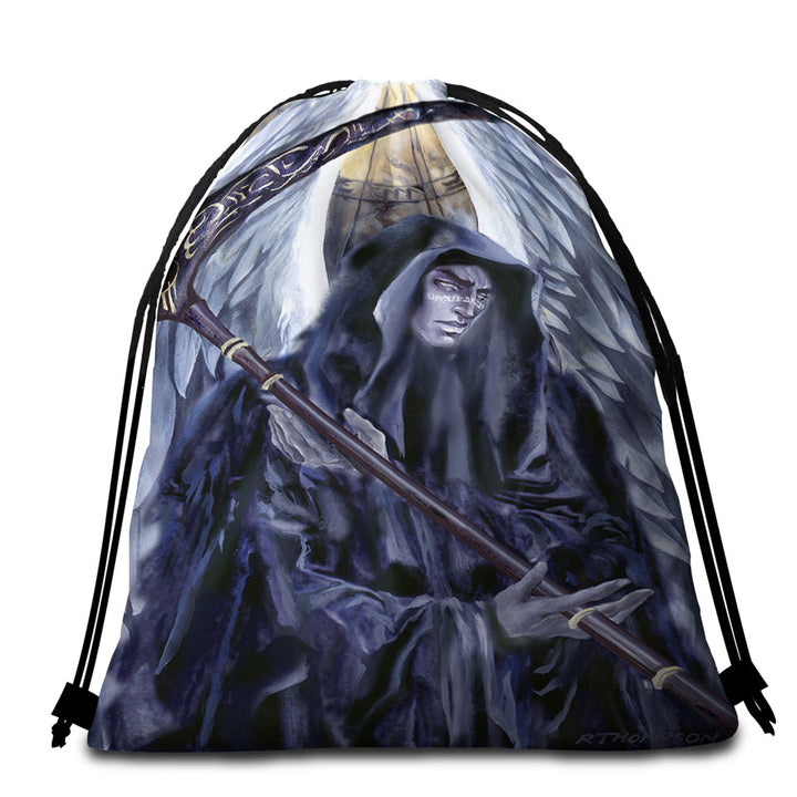 Azriel Cool Lightweight Beach Towel Angel of Death Dark Art Drawing