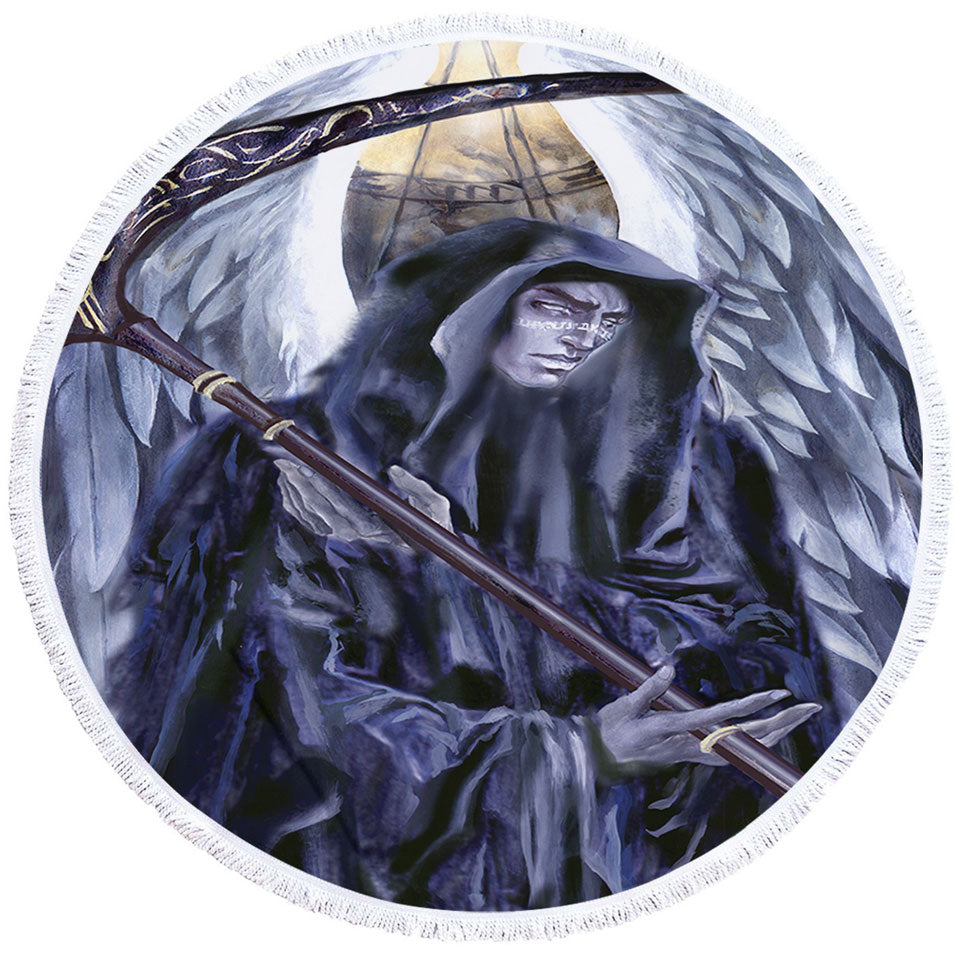 Azriel Cool Round Towel Angel of Death Dark Art Drawing