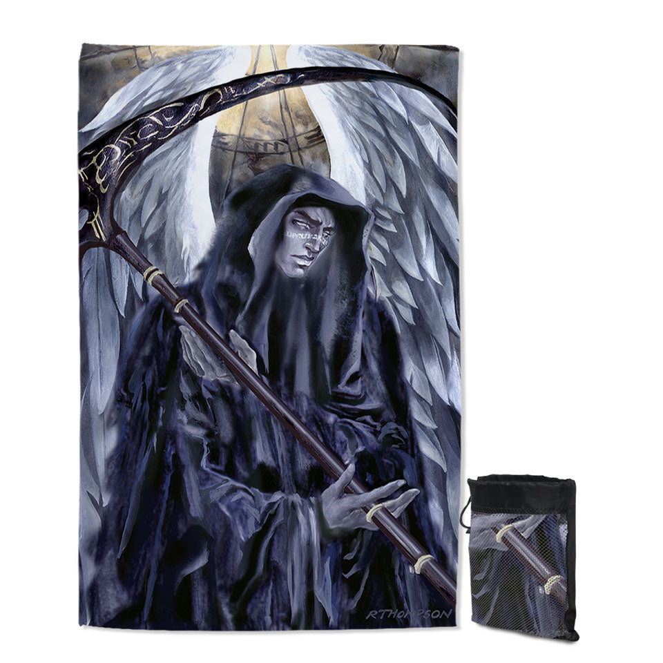 Azriel Cool Swimming Towels Angel of Death Dark Art Drawing