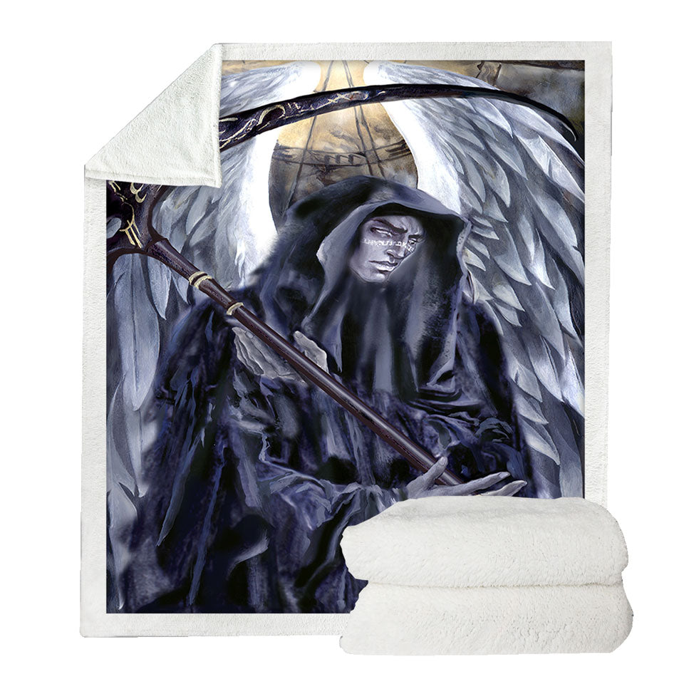 Azriel Cool Throw Blanket Angel of Death Dark Art Drawing