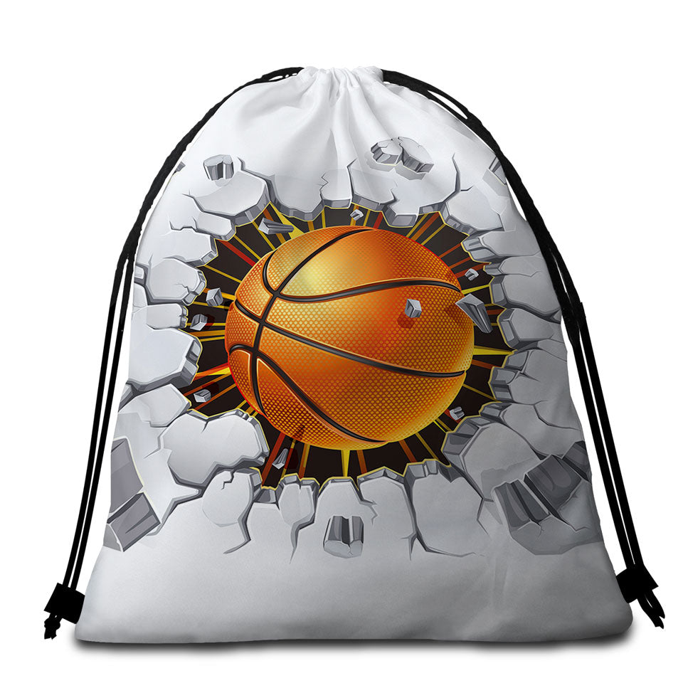 Basketball Beach Towels and Bags Set
