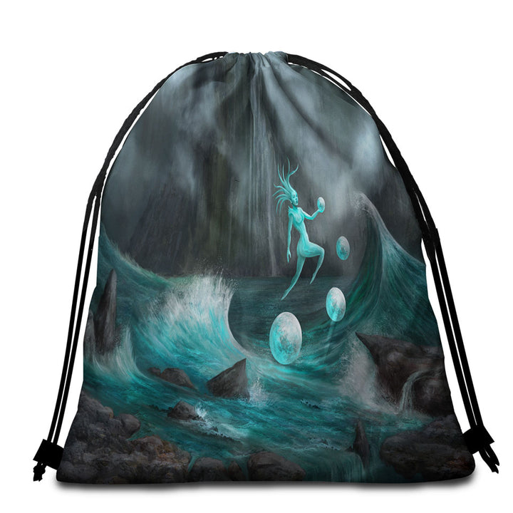 Cool Art Day Dream Freezing Blue Eyes Beach Bags and Towels
