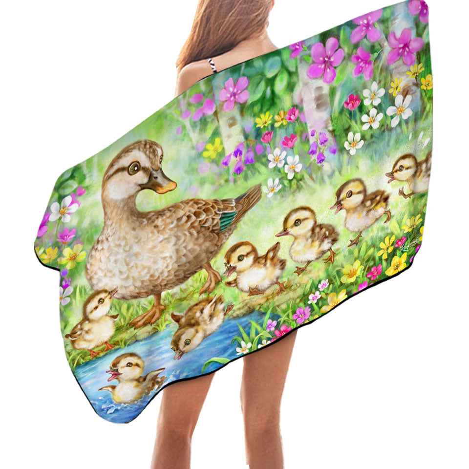 Beach Towels Designs for Kids Children Duck Family