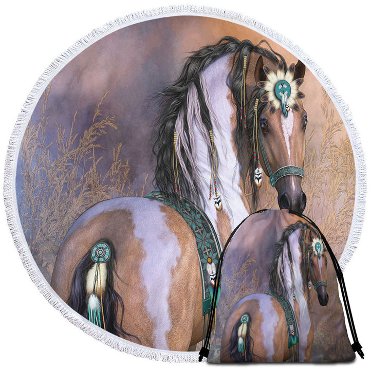 Beach Towels Near Me Daughter of the Wind Native American Girl Horse