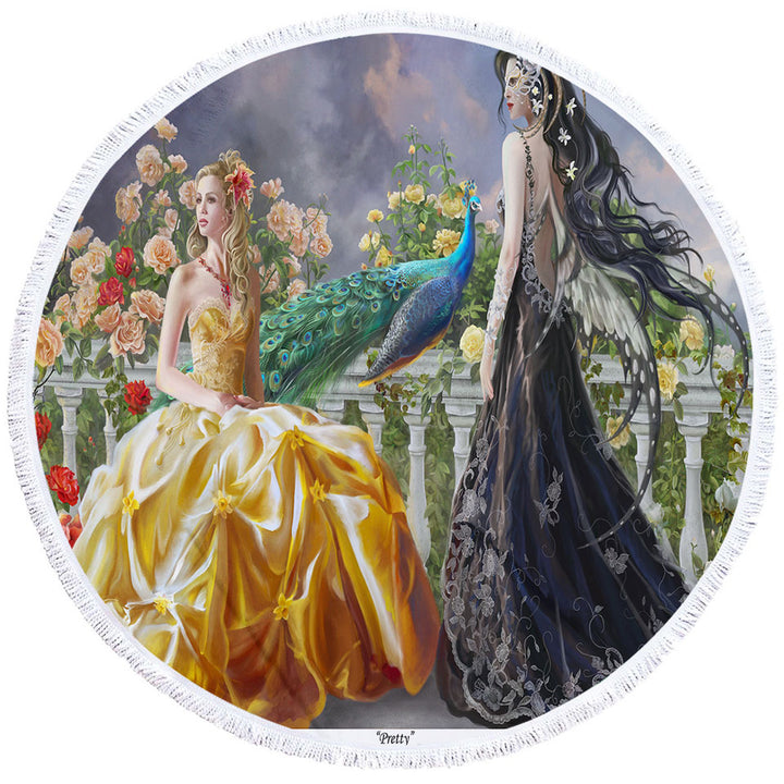 Beach Towels Near Me of Fantasy on the Rose Balcony Light and Dark Princesses