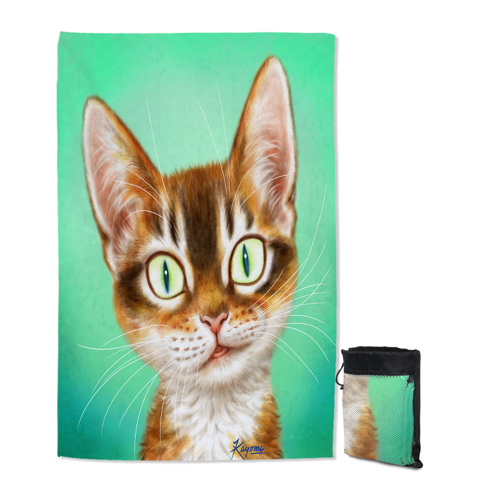 Beach Towels Near Me with Cute Painted Cat Handsome Ginger Kitten