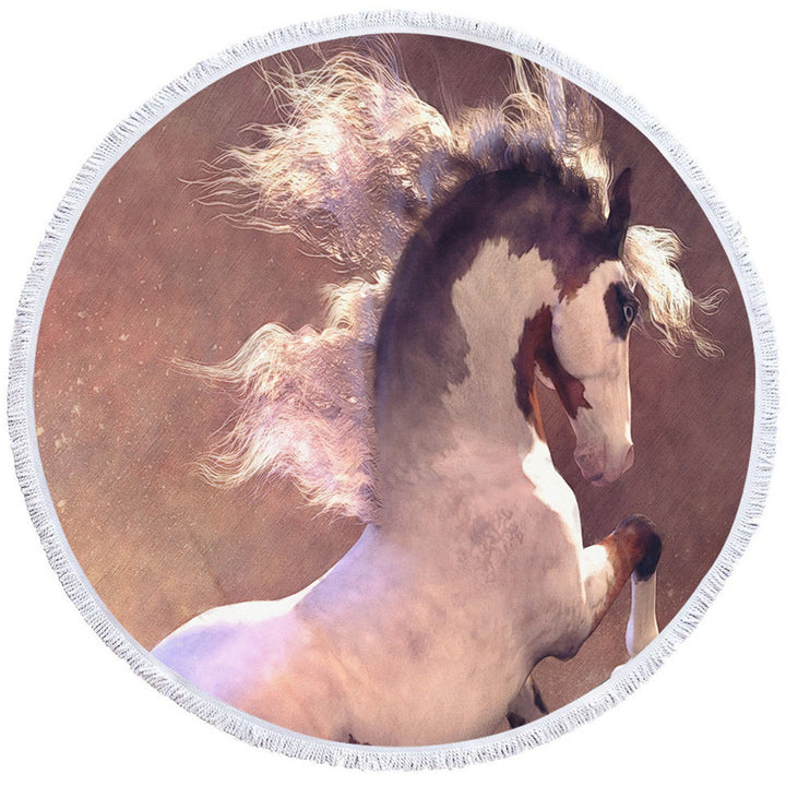 Beach Towels On Sale with Pride Beautiful White Brown Spots Horse