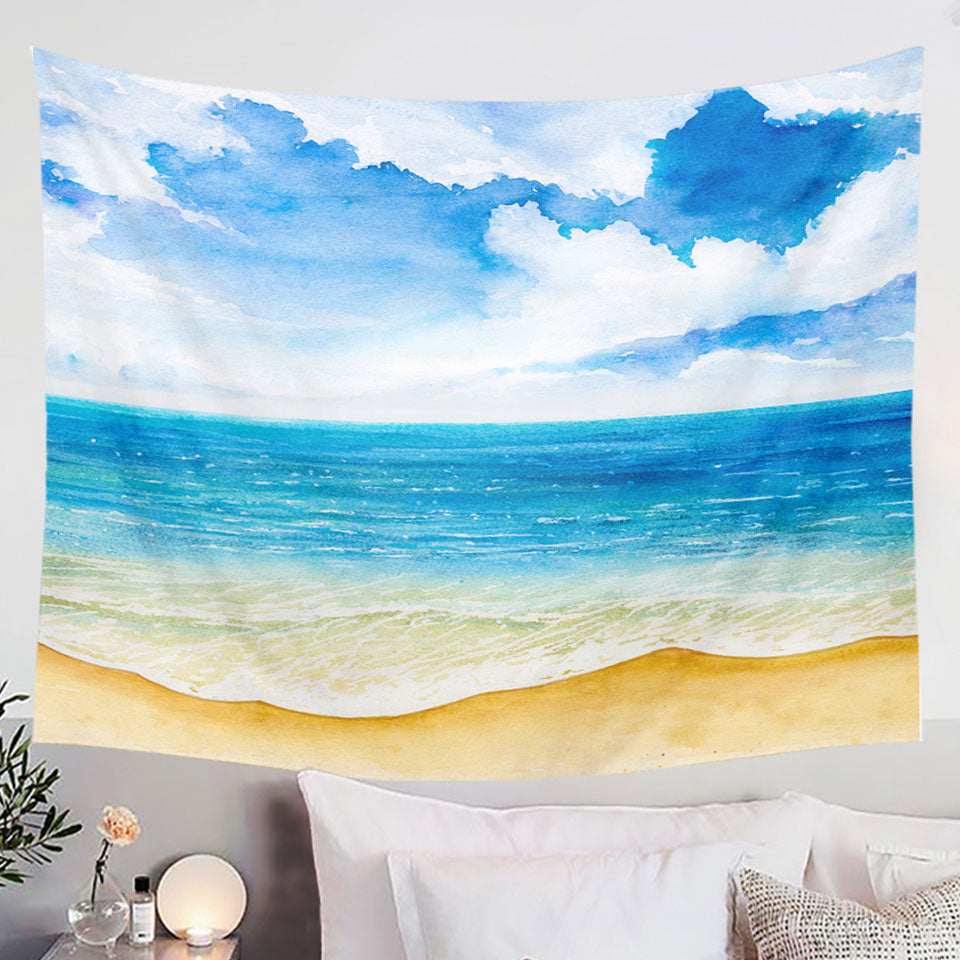 Beach and Ocean Scene Wall Decor Tapestry