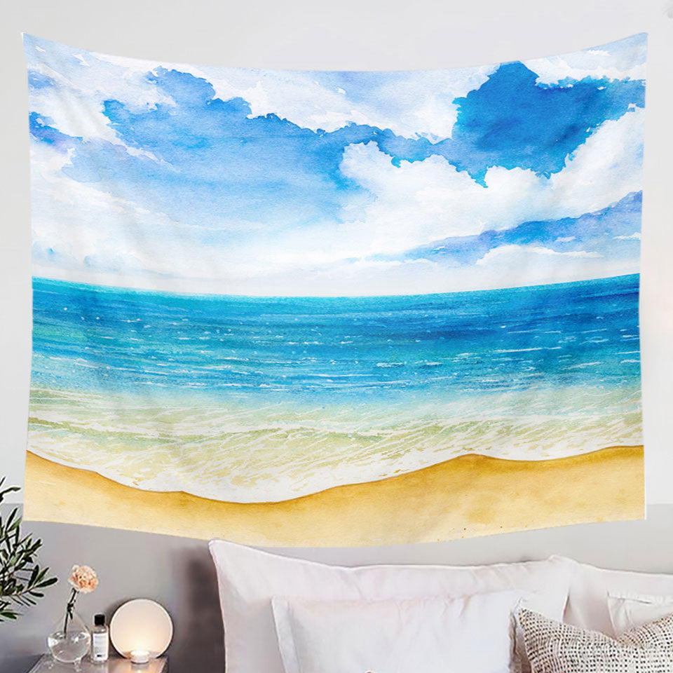 Beach and Ocean Scene Wall Decor Tapestry