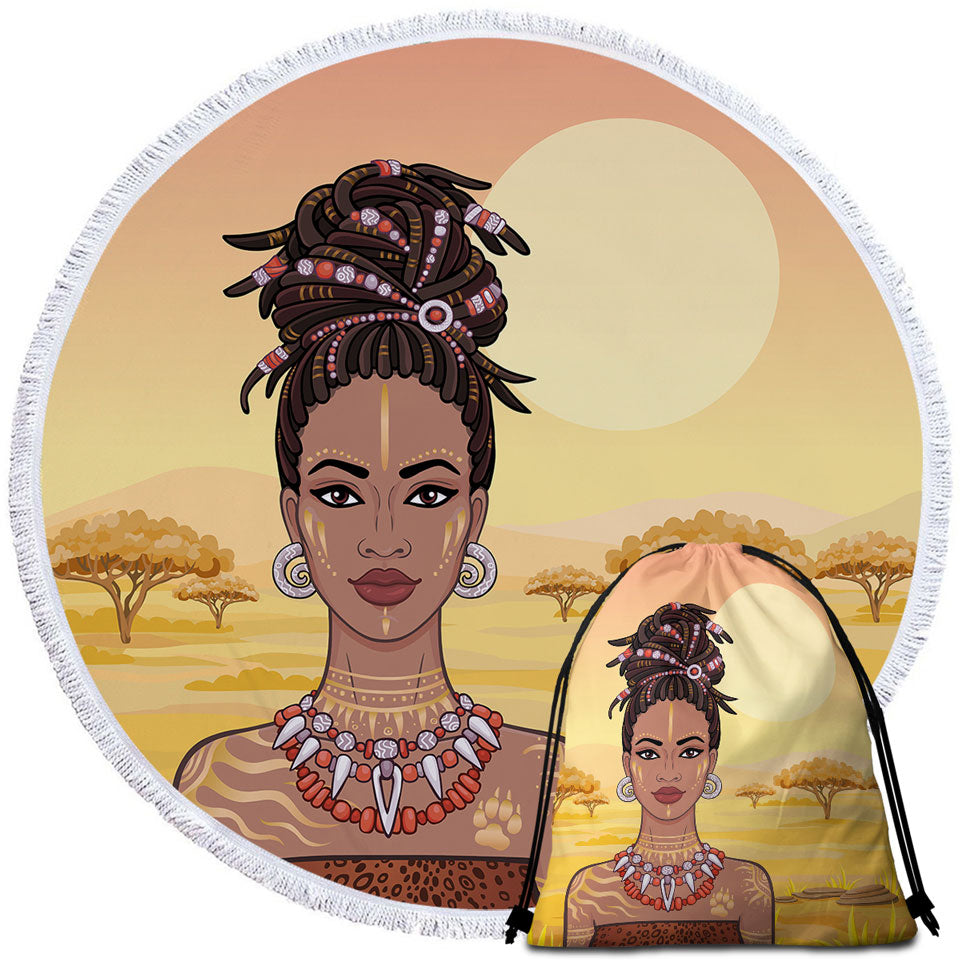 Beautiful African Girl Beach Towels