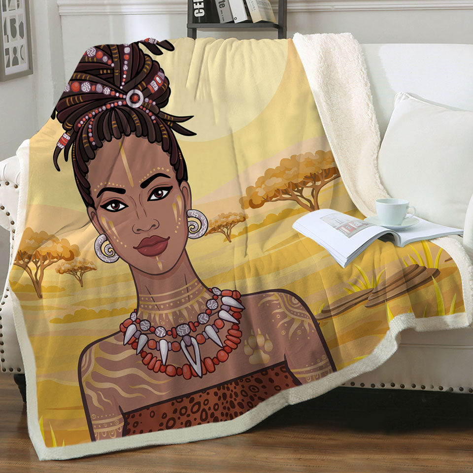 Beautiful African Girl Throw Blanket