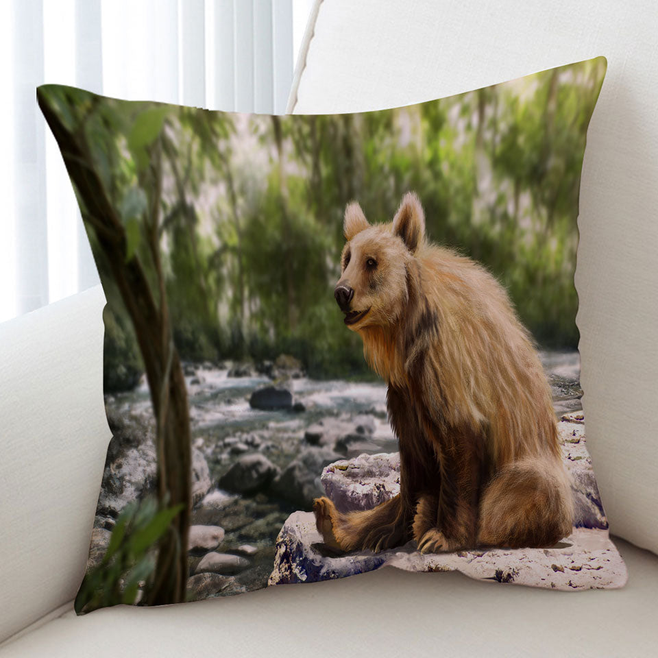 Beautiful Art Cute Wild Bear Cushion Cover