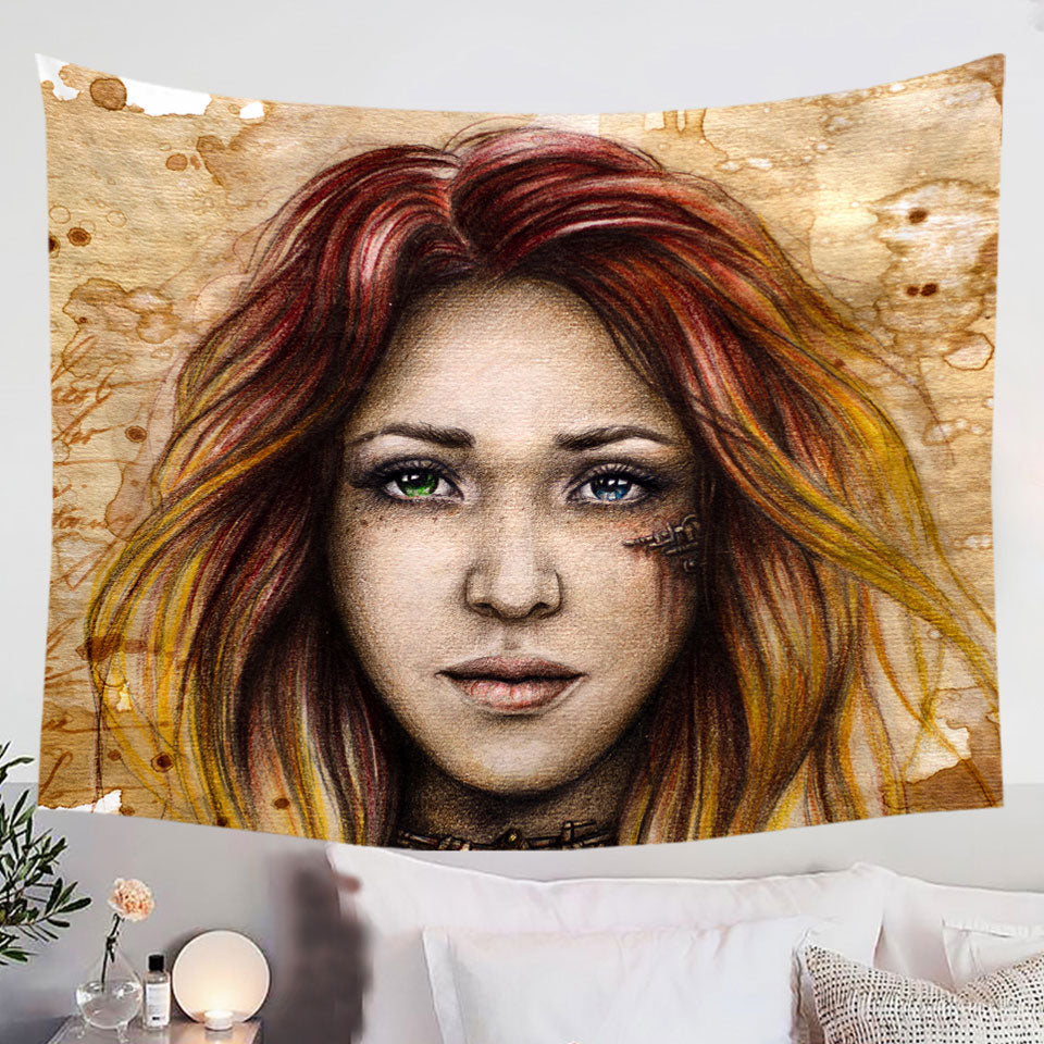 Beautiful-Art-Drawing-Quiline-Graceful-Girl-Tapestry