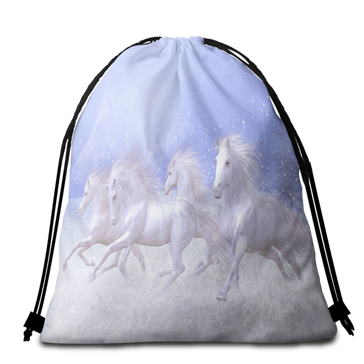 Beautiful Beach Bags and Towels Running White Horses the Snow Horses