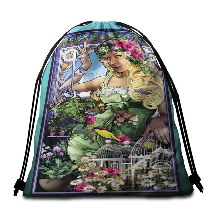 Fantasy Art the Lovely Moon Fairy Beach Bags and Towels