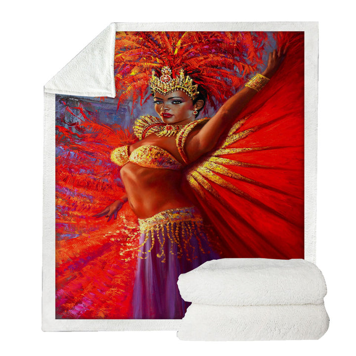 Beautiful Black Woman Throws Painting Brazilian Queen