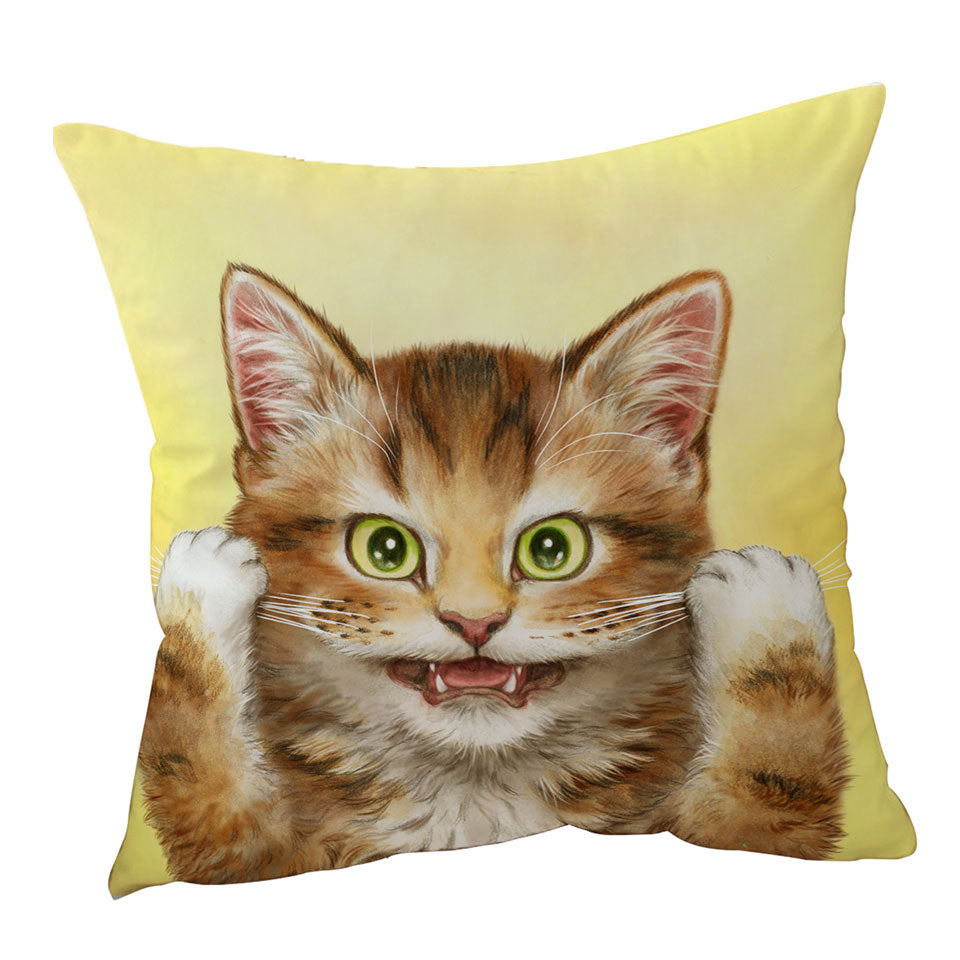Beautiful Cushion Covers Cats Art Paintings Funny Face Kitten