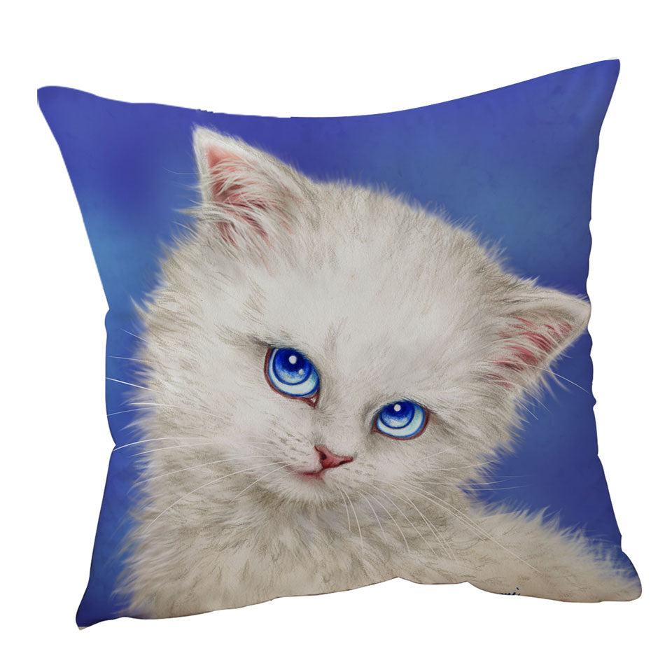 Beautiful Cushions Blue Sapphire Eyes Kitty Cat