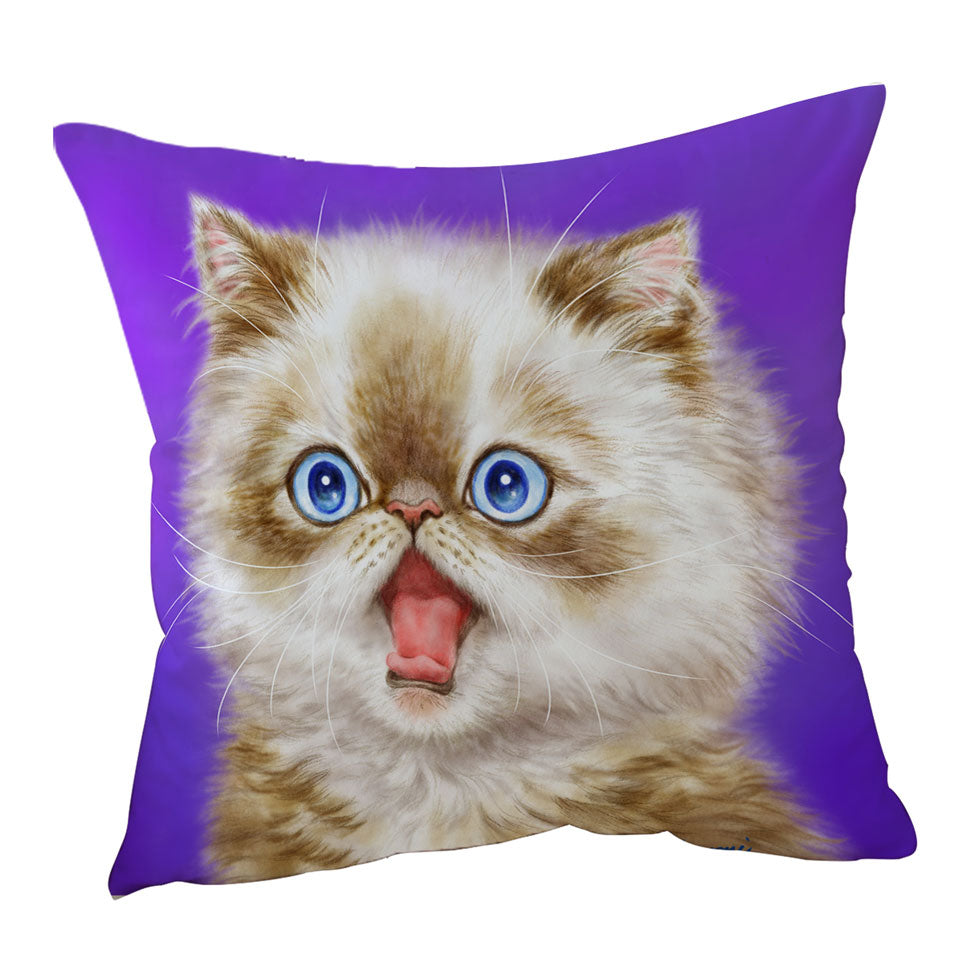 Beautiful Cushions for Sofa Kitten in Shock over Purple