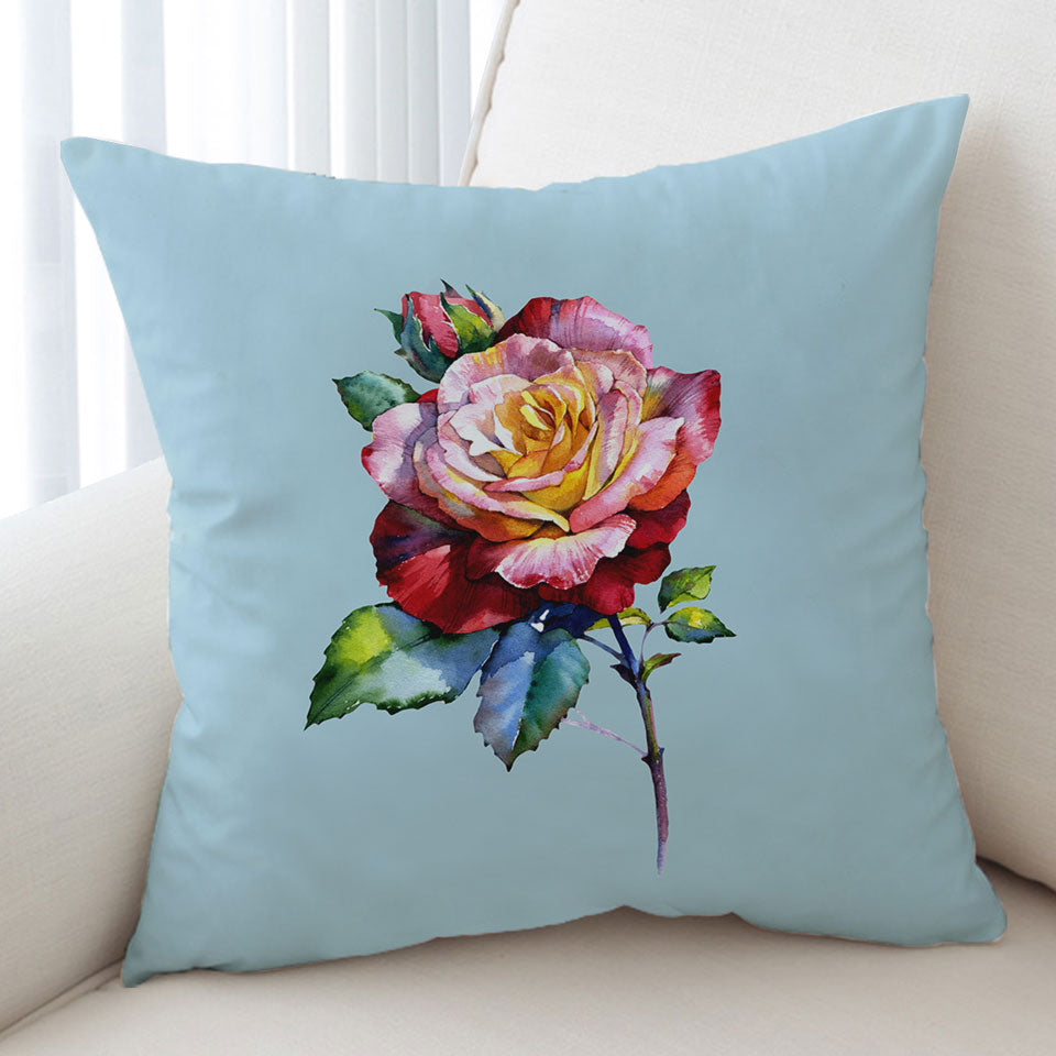 Beautiful Decorative Pillows Single Rose Painting