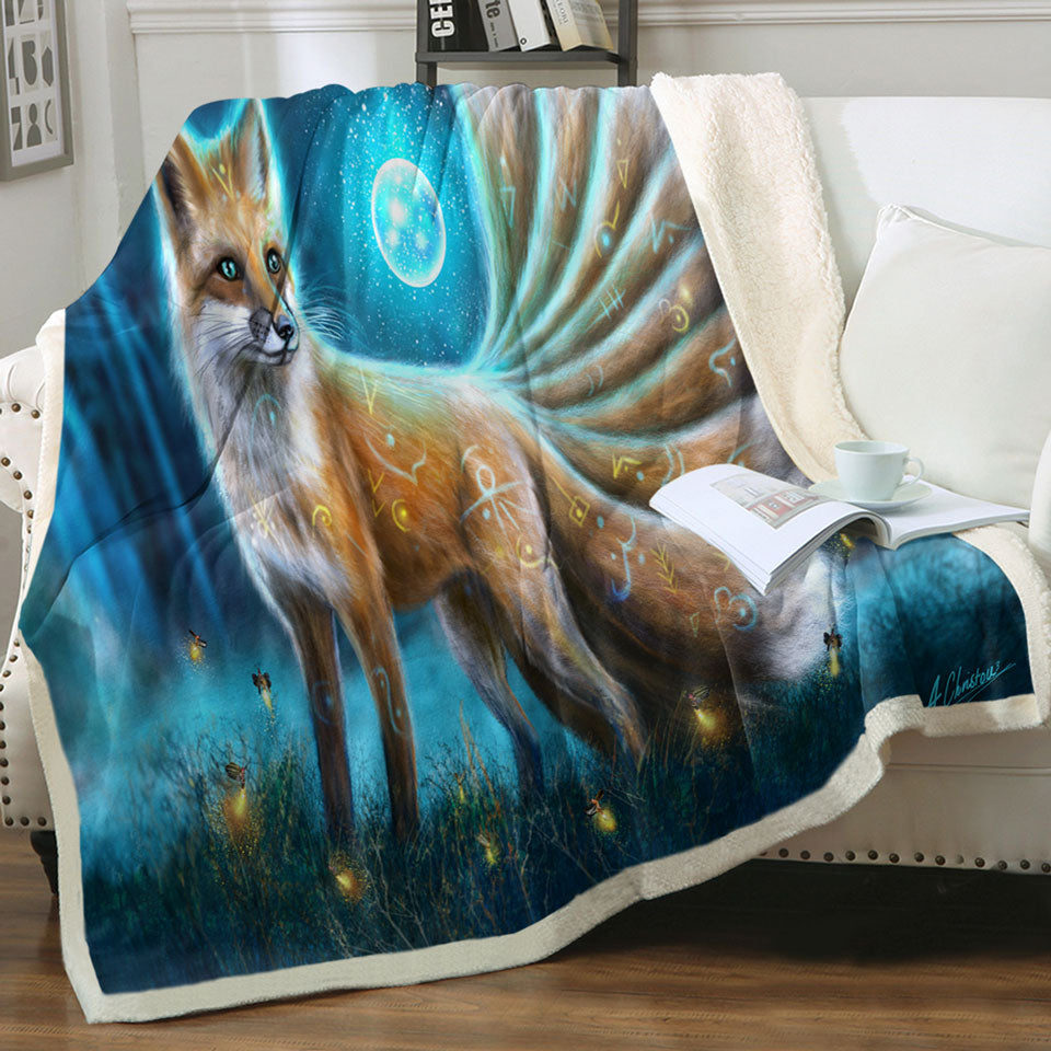 products/Beautiful-Fantasy-Fox-Blankets-with-Animal